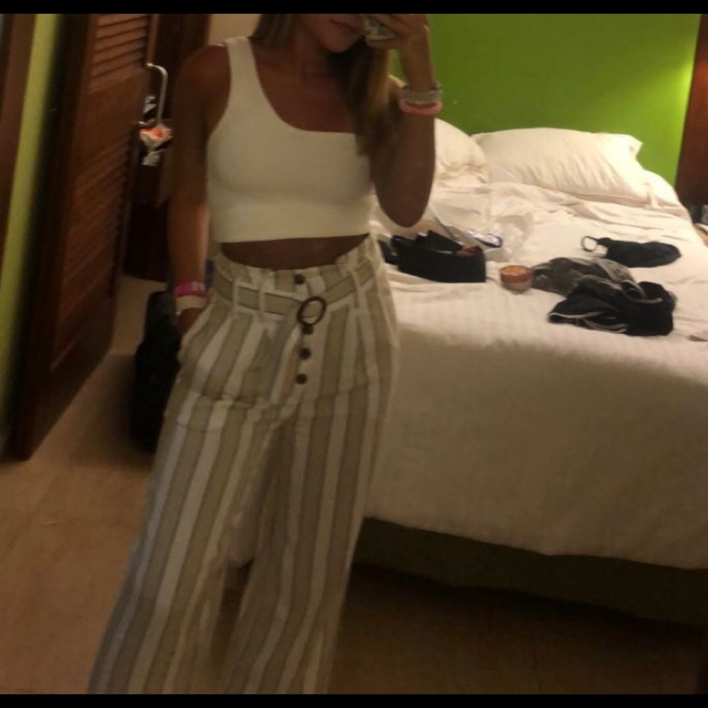 Striped flowy pants
